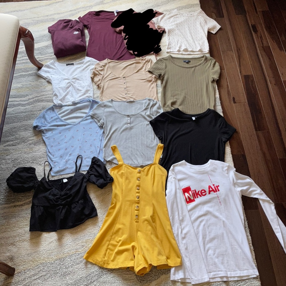 bundle of both shirts and jeans